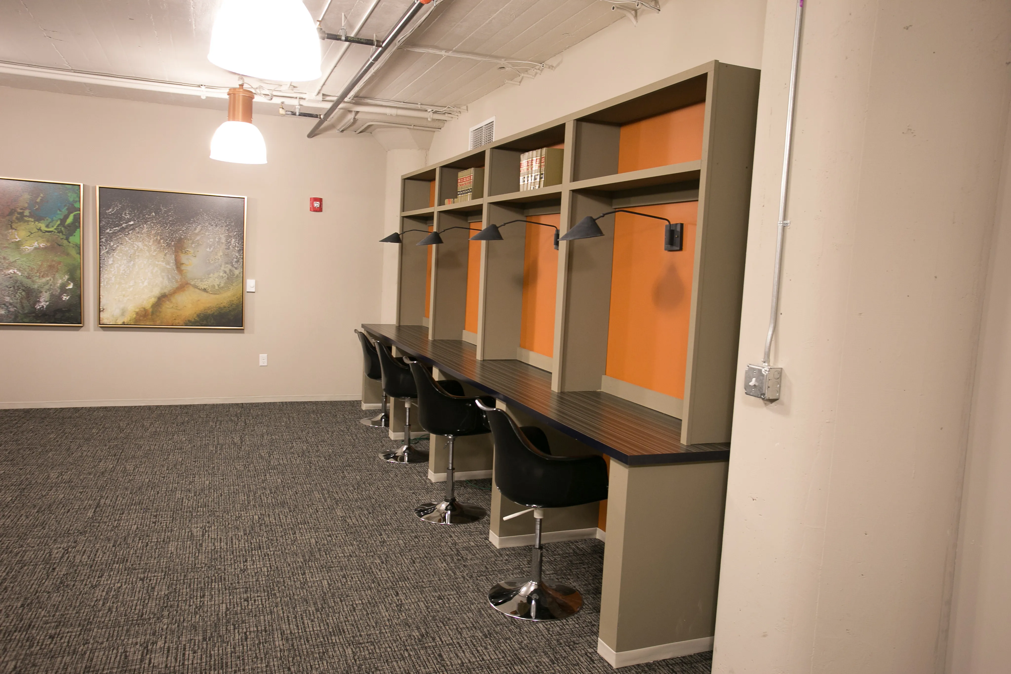 Residents Doing Homework in Study Lounge | Edge Union Station